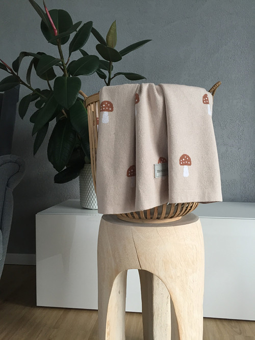 Dětská pletená deka "Muchomůrky", béžová — foto 5