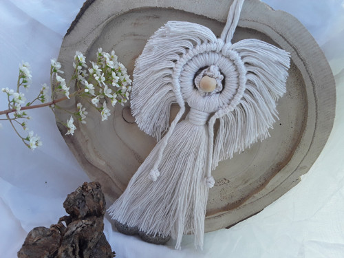 Macramé andělka " Přírodní-natural " — foto 6