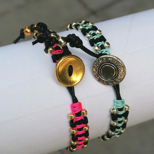 Boho Leather Macrame Beaded Bracelet — foto 3