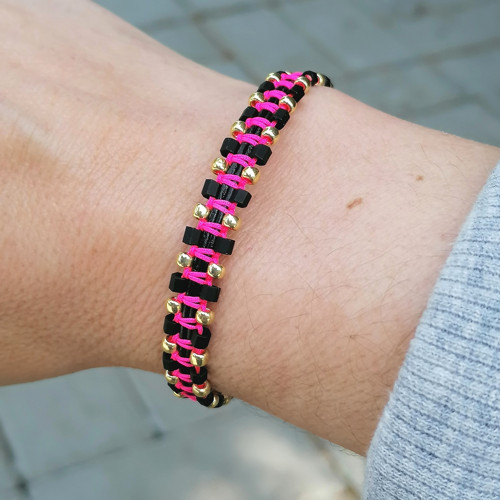 Boho Leather Macrame Beaded Bracelet — foto 4