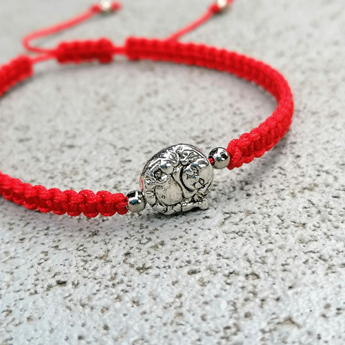 Buddha Charm-Red Macrame Bracelet — foto 2