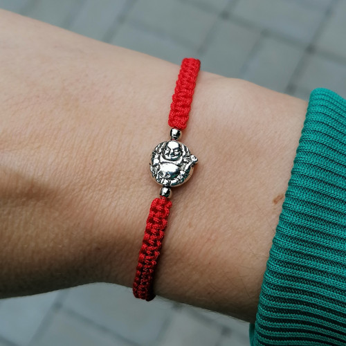 Buddha Charm-Red Macrame Bracelet — foto 3