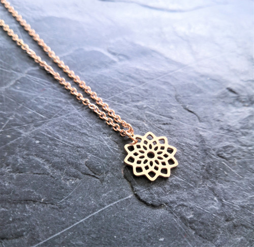 Ocelový náhrdelník*mandala*rosegold — foto 3