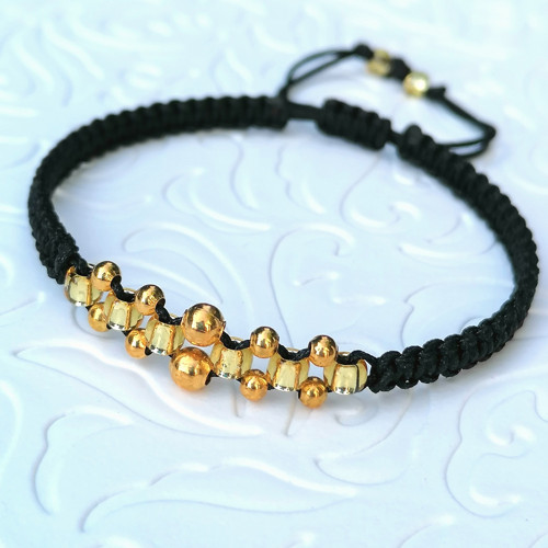 Silver Balls-Black Macrame Bracelet — foto 6