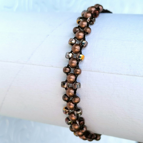Copper Balls-Brown Macrame Bracelet — foto 3