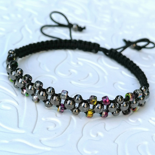 Copper Balls-Brown Macrame Bracelet — foto 4