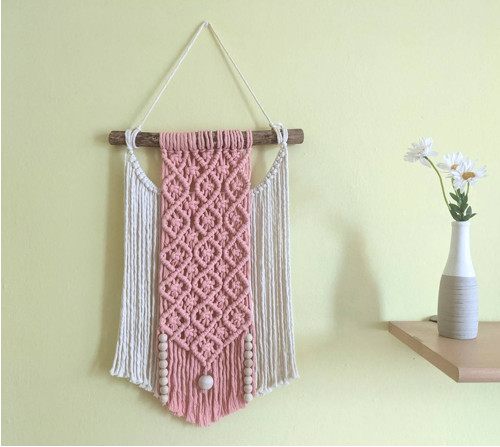 Macramé Boho záves ružový — foto 3