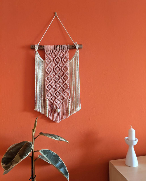 Macramé Boho záves ružový — foto 4