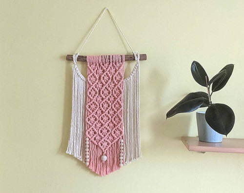 Macramé Boho záves ružový — foto 5
