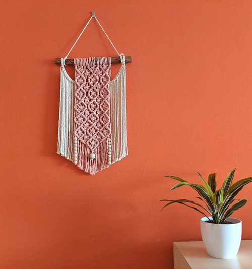 Macramé Boho záves ružový — foto 2