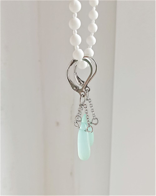 Náušnice chalcedon mint — foto 2