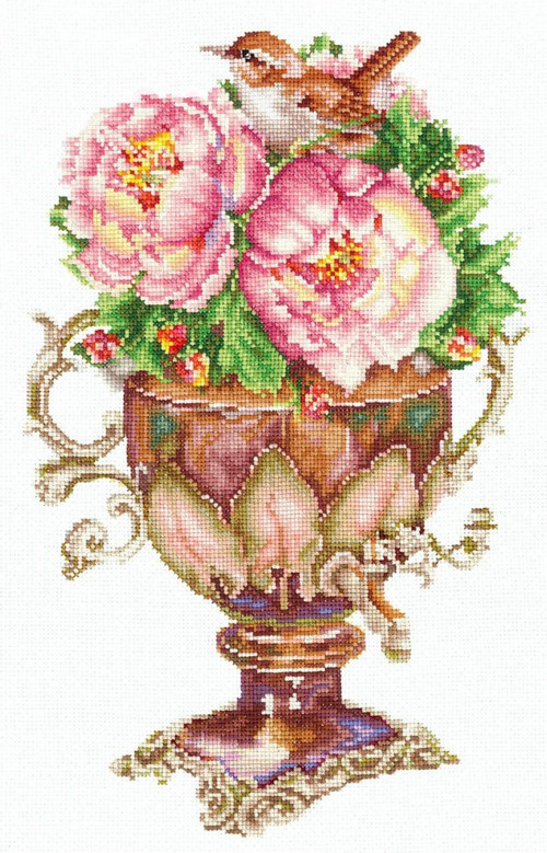Obraz vyšívaný křížkovým stehem - samovar, — foto 2