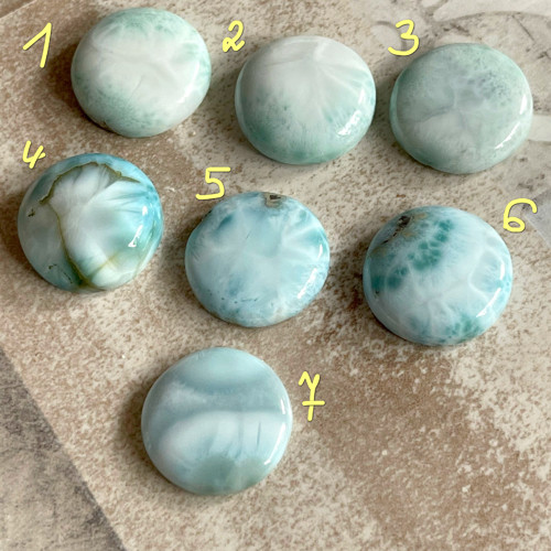 Larimar kabošon kruh / 20mm (č.2) — foto 2