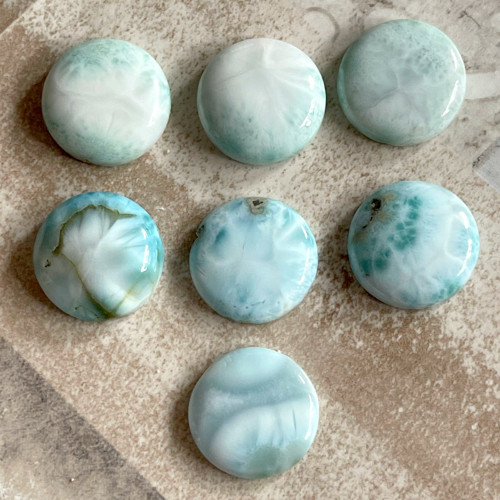 Larimar kabošon kruh / 20mm (č.6) — foto 3