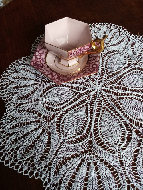 Kulatá pletená dečka Leknín — foto 3