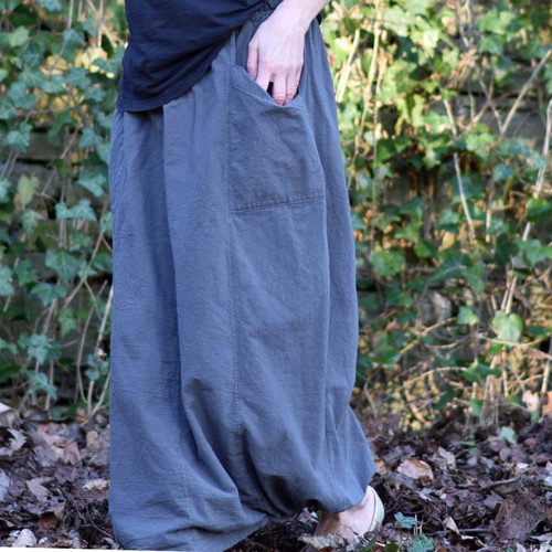 Šedá sukně - maxisukně bavlněné plátno — foto 3