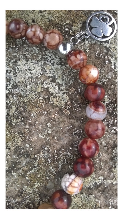 Náramek: dračí achát + čtyřlístek — foto 3