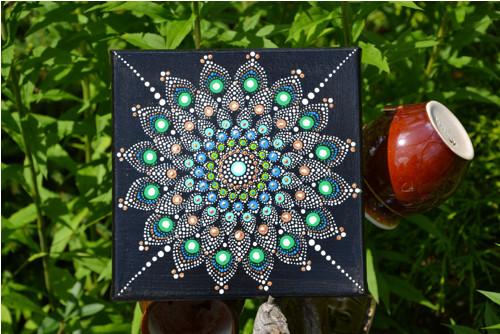 Mandala "Modro-zeleno-zlatavý nádech" — foto 2