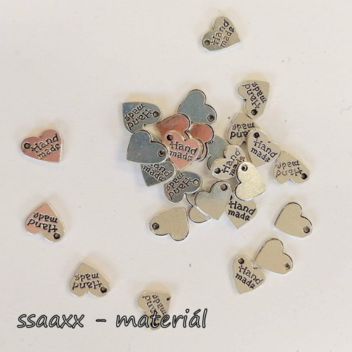 Kovová visačka ~ 8 mm ~ Hand Made ~ srdce ~ 2 ks — foto 2