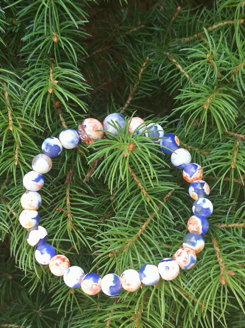 Dětský náramek z achátu blue orange — foto 2