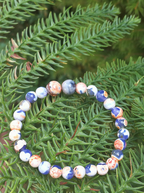 Dětský náramek z achátu blue orange — foto 3