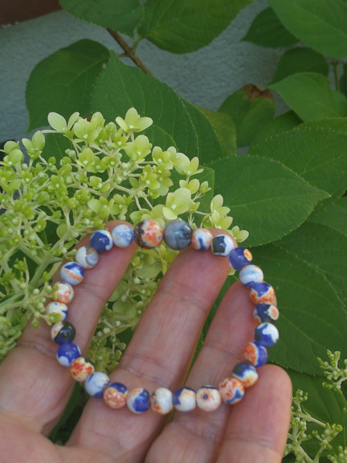 Dětský náramek z achátu blue orange — foto 4