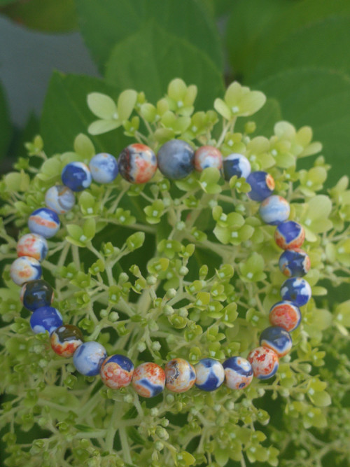 Dětský náramek z achátu blue orange — foto 5