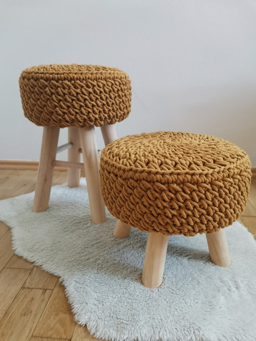 Taburetek mini- hořčicový — foto 3