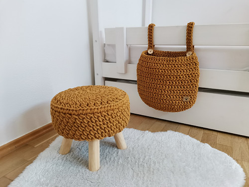 Taburetek mini- hořčicový — foto 4