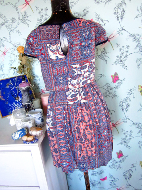 Šaty boho modrobílorůžový patchwork — foto 4