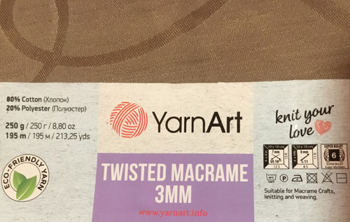 Macrame závěsná dekorace režná — foto 2