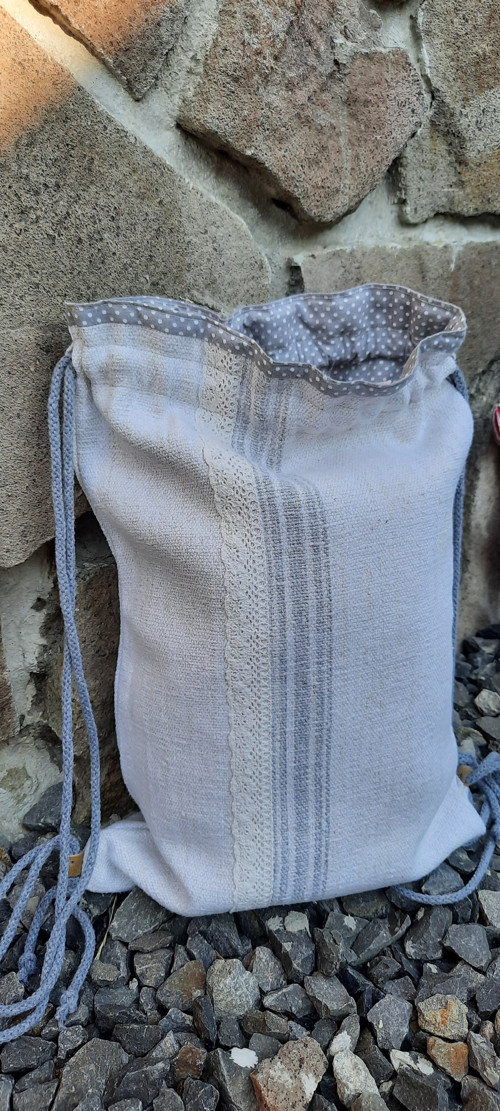 BackPack/Batoh/Vak dvojvrstvový - ručne tkaný ľan — foto 3