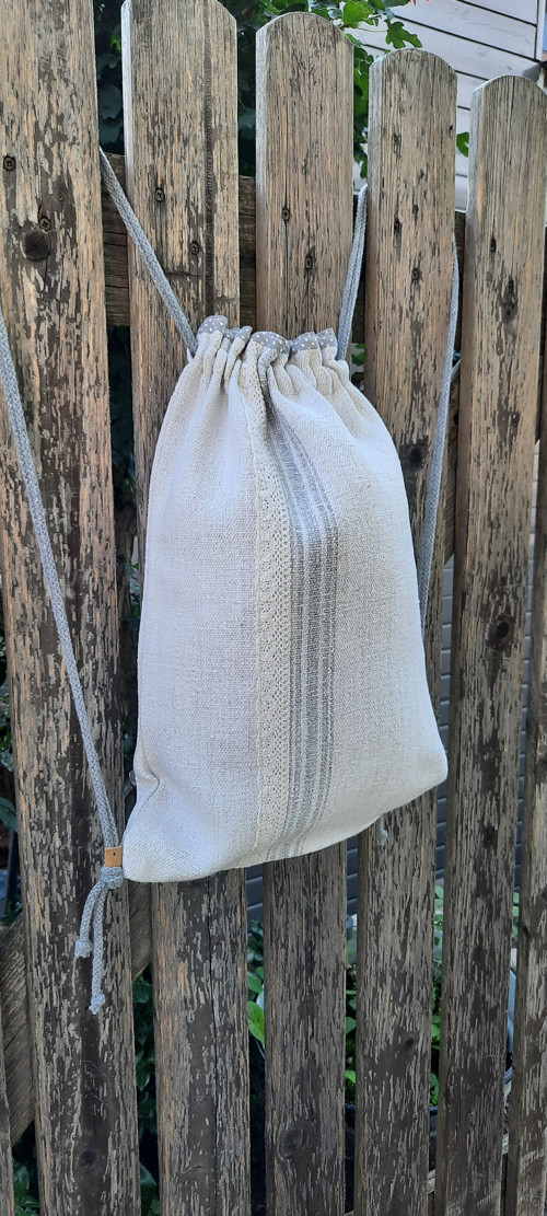 BackPack/Batoh/Vak dvojvrstvový - ručne tkaný ľan — foto 6