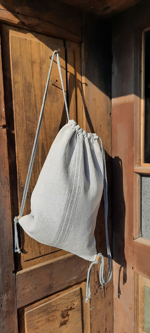 BackPack/Batoh/Vak dvojvrstvový - ručne tkaný ľan — foto 3
