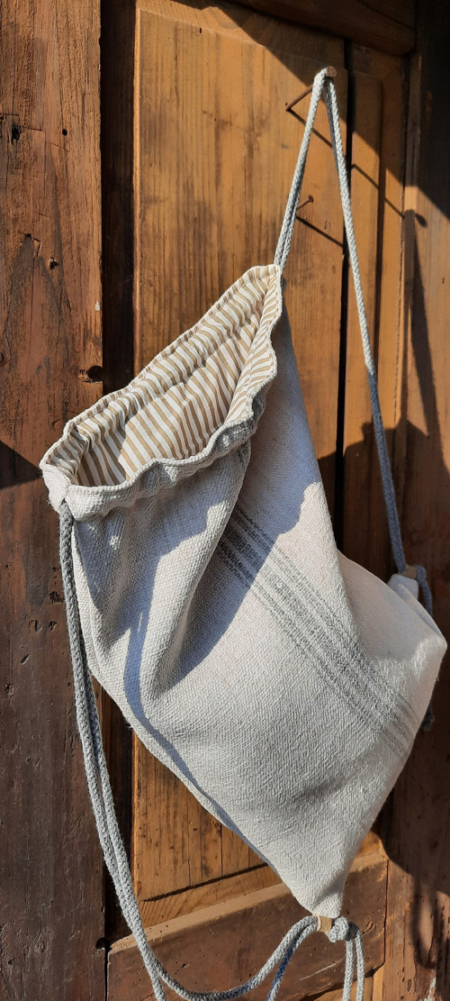 BackPack/Batoh/Vak dvojvrstvový - ručne tkaný ľan — foto 2