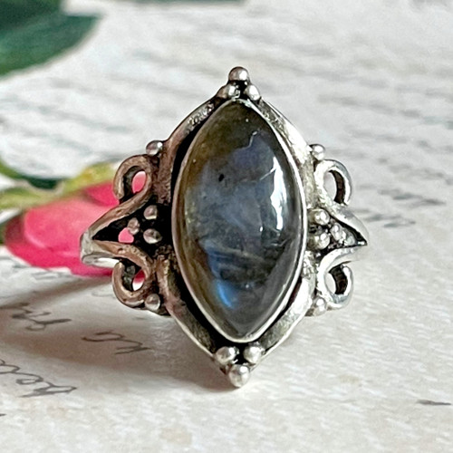 Vintage prsten s labradoritem — foto 4