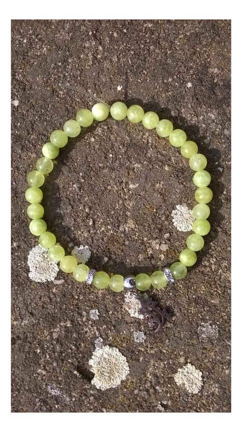 Náramek: peridot + ještěrka — foto 4