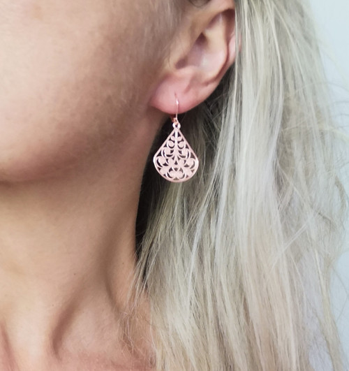 Náušnice*kapky ozdobné*rosegold — foto 2