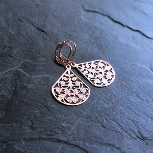 Náušnice*kapky ozdobné*rosegold — foto 3