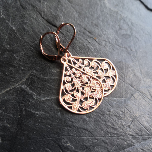 Náušnice*kapky ozdobné*rosegold — foto 4