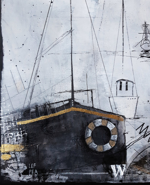 Golden harbor - 50x50cm — foto 3