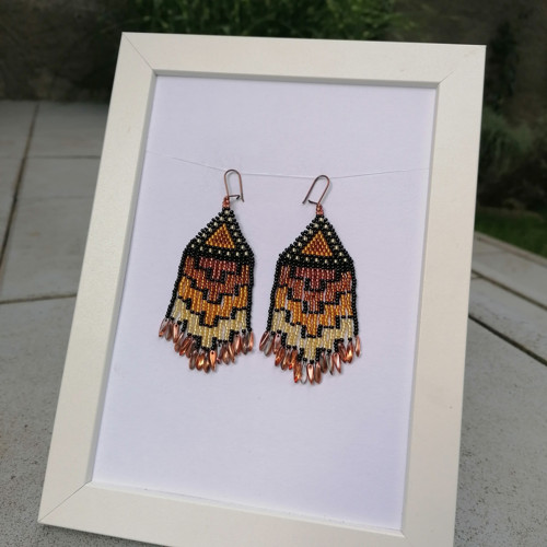 Aztec Beaded Fringe Earrings — foto 4
