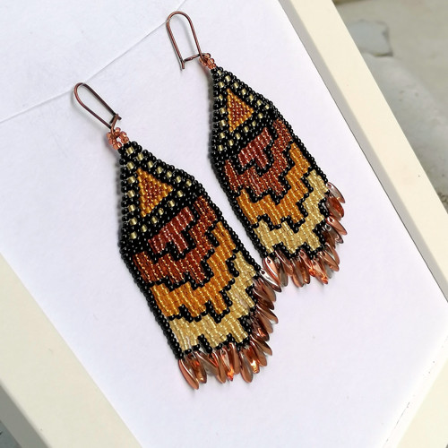 Aztec Beaded Fringe Earrings — foto 2