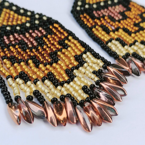 Aztec Beaded Fringe Earrings — foto 3