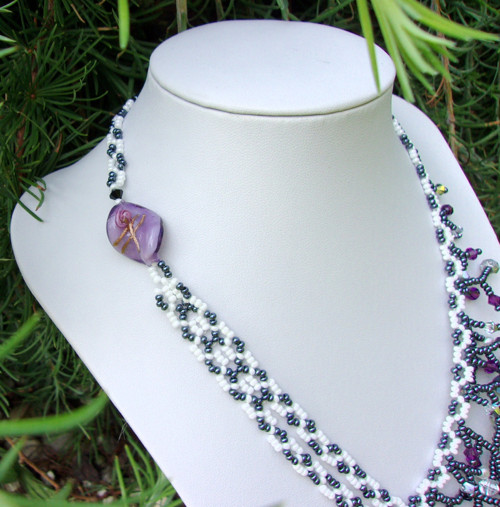 Asymetrický náhrdelník Amethystová větev — foto 5