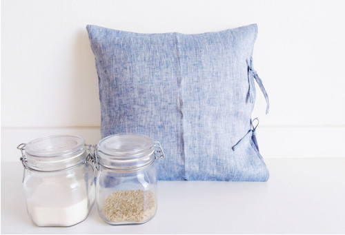 Lněný modrý melírovaný — foto 5