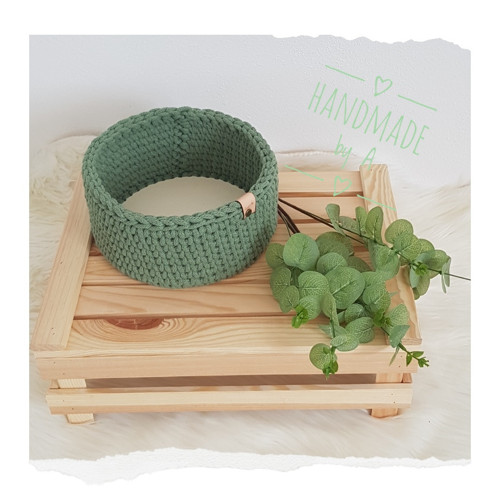 Háčkovaná košík Eucalyptus green — foto 2