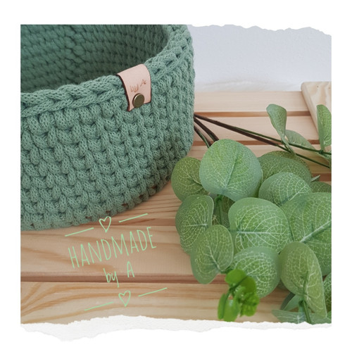 Háčkovaná košík Eucalyptus green — foto 3