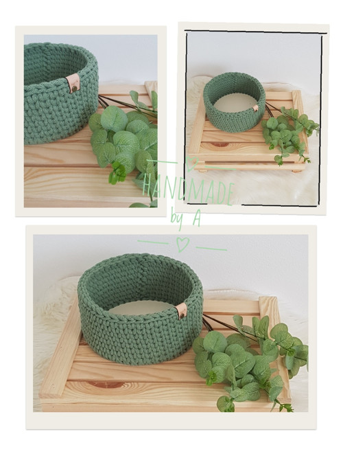 Háčkovaná košík Eucalyptus green — foto 4