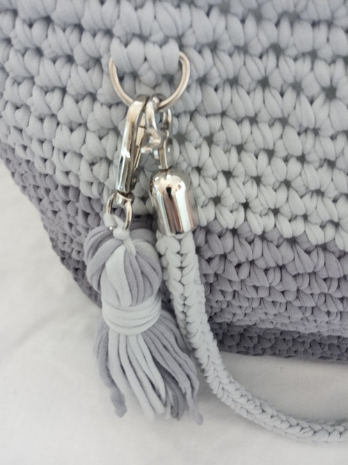 Háčkovaná kabelka Rainbow Gray - Handmade — foto 5